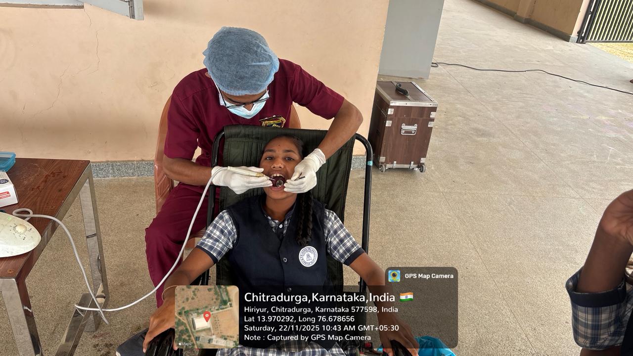 Dentist examining a patient's teeth